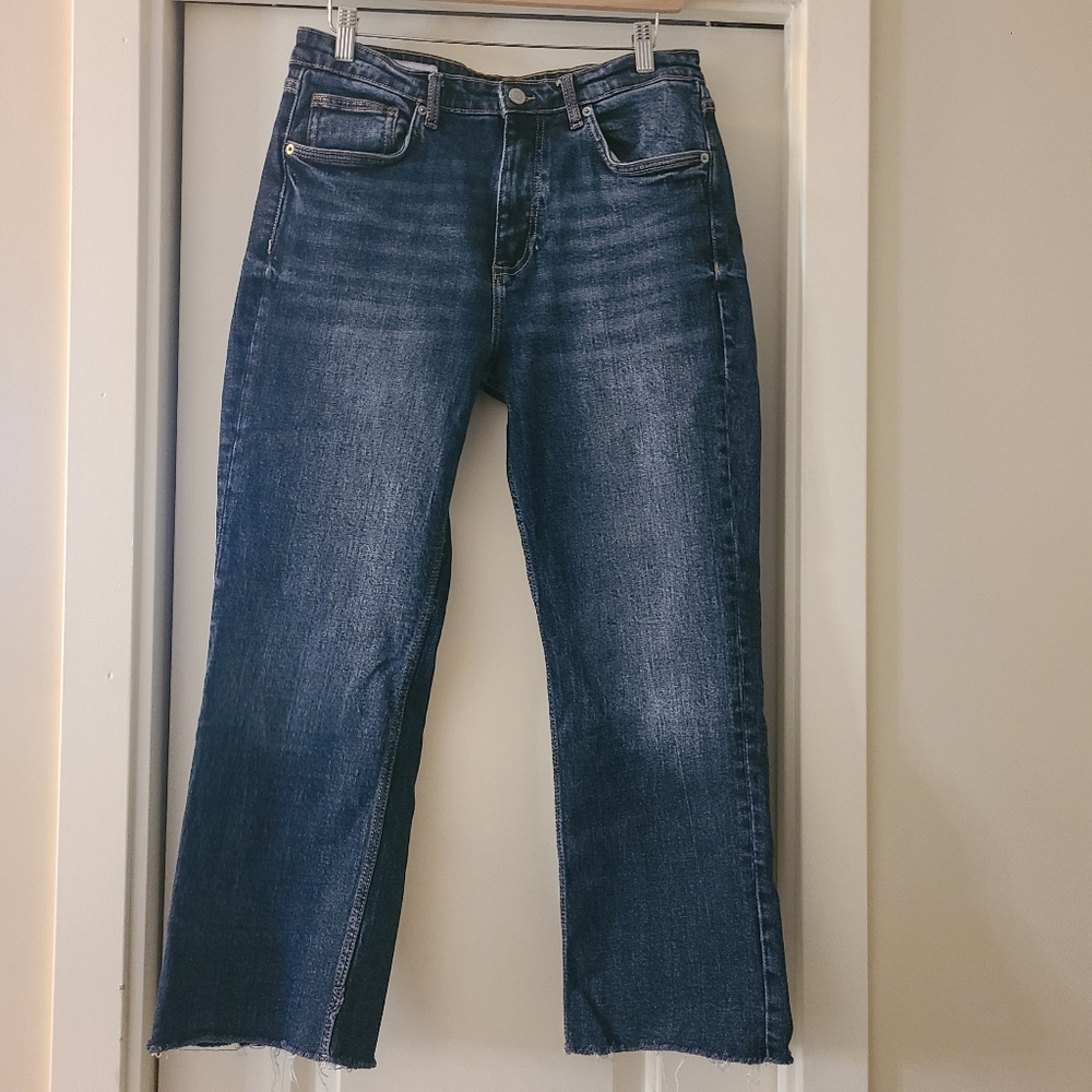 Zara Denim Jeans Dark Wash Kick Flare Size 10 Women NWOT